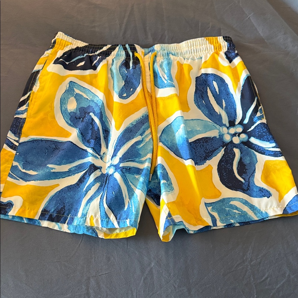 Vilebrequin Yellow & Blue Floral Swim Trunks